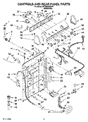 CONTROLS AND REAR PANEL PARTS Diagram and Parts List for 8TLSQ9545LW1  Whirlpool Washer