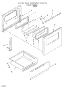 DOOR AND DRAWER Diagram and Parts List for RDE22302  Roper Range