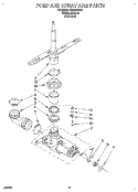 PUMP AND SPRAY ARM Diagram and Parts List for DU8016XX6  Whirlpool Dishwasher