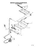 BROILER AND OVEN BURNER Diagram and Parts List for SF385PEWN4  Whirlpool Range