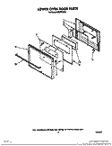 LOWER OVEN DOOR Diagram and Parts List for BES750WB0  Roper Range