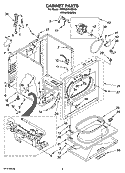 CABINET PARTS Diagram and Parts List for 7MWG87640SW0  Whirlpool Dryer