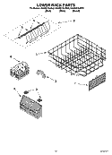 LOWER RACK PARTS Diagram and Parts List for KUDS01DJBL0  KitchenAid Dishwasher