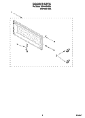 DOOR PARTS Diagram and Parts List for YMH1150XMS2  Whirlpool Microwave