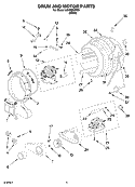 DRUM AND MOTOR PARTS, OPTIONAL PARTS (NOT INCLUDED) Diagram and Parts List for LEW0050PQ2  Whirlpool Dryer