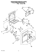 DISPENSER FRONT PARTS Diagram and Parts List for ED2NHGXTL00  Whirlpool Refrigerator