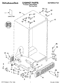 CABINET, LITERATURE Diagram and Parts List for KSRG25FKSS01  KitchenAid Refrigerator