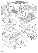 SHELF Diagram and Parts List for ET21DKXDN03  Whirlpool Refrigerator