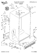CABINET, LITERATURE Diagram and Parts List for 4YED25PQFN01  Whirlpool Refrigerator