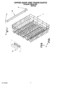 UPPER RACK AND TRACK PARTS Diagram and Parts List for KUDC03FTSS2  KitchenAid Dishwasher