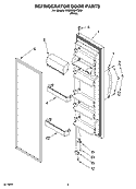 REFRIGERATOR DOOR PARTS Diagram and Parts List for RS22CQXTQ00  Roper Refrigerator