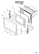 DOOR PARTS, OPTIONAL PARTS (NOT INCLUDED) Diagram and Parts List for GR438LXRQ2  Whirlpool Range