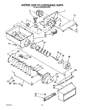 MOTOR AND ICE CONTAINER Diagram and Parts List for 6ED25DQXVW00  Whirlpool Refrigerator