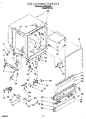 TUB ASSEMBLY Diagram and Parts List for DU9450XB0  Whirlpool Dishwasher