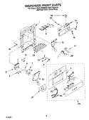 DISPENSER AND FRONT PARTS Diagram and Parts List for KSSC42QMS00  KitchenAid Refrigerator