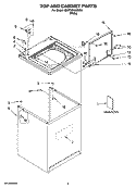 TOP AND CABINET PARTS Diagram and Parts List for 2DWTW5605SQ0  Whirlpool Washer