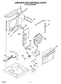 AIRFLOW AND CONTROL PARTS Diagram and Parts List for ACQ244XR3  Whirlpool Air Conditioner