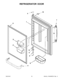REFRIGERATOR DOOR Diagram and Parts List for EB9FVHXWQ03  Whirlpool Refrigerator