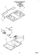 COOKTOP Diagram and Parts List for SS363BETT4  Whirlpool Range