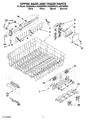 UPPER RACK AND TRACK PARTS Diagram and Parts List for KUDP02IRWH4  KitchenAid Dishwasher