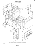 DOOR Diagram and Parts List for DU4003XL1  Whirlpool Dishwasher