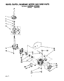 BRAKE, CLUTCH, GEARCASE, MOTOR & PUMP Diagram and Parts List for LSC9355BW0  Whirlpool Washer