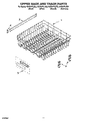 UPPER RACK AND TRACK PARTS Diagram and Parts List for KUDI01FLWH3  KitchenAid Dishwasher