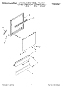 DOOR AND PANEL Diagram and Parts List for KUDI24SEBL4  KitchenAid Dishwasher