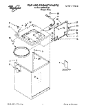 TOP AND CABINET, LITERATURE Diagram and Parts List for GSW9545JQ0  Whirlpool Washer