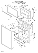 DOOR Diagram and Parts List for ET1WTKXKT07  Whirlpool Refrigerator