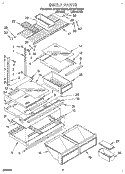 SHELF Diagram and Parts List for ET18HTXBN00  Whirlpool Refrigerator