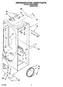 REFRIGERATOR LINER PARTS Diagram and Parts List for 5VES3FHGRS02  Whirlpool Refrigerator