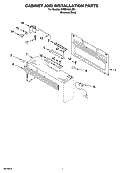 CABINET AND INSTALLATION PARTS Diagram and Parts List for KHMS155LSS1  KitchenAid Microwave