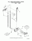 FILL, DRAIN AND OVERFILL PARTS Diagram and Parts List for DU1345XTVB2  Whirlpool Dishwasher