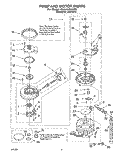 PUMP AND MOTOR Diagram and Parts List for DU940QWDZ3  Whirlpool Dishwasher