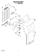 AIR FLOW PARTS Diagram and Parts List for KSRD22FTST03  KitchenAid Refrigerator