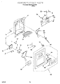 DISPENSER FRONT Diagram and Parts List for 3ED27DQXFW00  Whirlpool Refrigerator