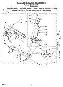 3402853 BURNER ASSEMBLY Diagram and Parts List for 3XLGR5437KQ2  Whirlpool Dryer