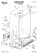 CABINET PARTS Diagram and Parts List for 5VES3FHGRS00  Whirlpool Refrigerator