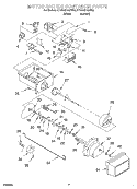 MOTOR AND ICE CONTAINER Diagram and Parts List for 4YED25DQFN03  Whirlpool Refrigerator