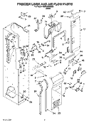 FREEZER LINER AND AIR FLOW PARTS Diagram and Parts List for KSSO42QMB03  KitchenAid Refrigerator
