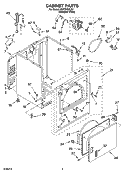 CABINET PARTS Diagram and Parts List for KGYS700LQ1  KitchenAid Dryer