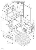 OVEN CHASSIS Diagram and Parts List for KERC500HBT0  KitchenAid Range