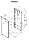 DOOR PARTS Diagram and Parts List for EV181NZRQ02  Whirlpool Freezer