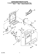 DISPENSER FRONT PARTS Diagram and Parts List for GC3JHAXTL00  Whirlpool Refrigerator