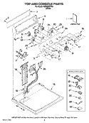 TOP AND CONSOLE PARTS Diagram and Parts List for MED5900TW0  Maytag Dryer