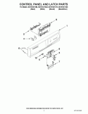 CONTROL PANEL AND LATCH PARTS Diagram and Parts List for DU1014XTXB4  Whirlpool Dishwasher