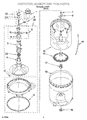 AGITATOR, BASKET AND TUB PARTS Diagram and Parts List for IJ45001  Inglis Washer