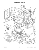 CHASSIS PARTS Diagram and Parts List for KERS208XSS3  KitchenAid Range