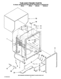 TUB AND FRAME PARTS Diagram and Parts List for WDF530PAYT3  Whirlpool Dishwasher